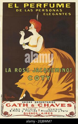 Coty - la Rose Jacqueminot. Museo: COLLEZIONE PRIVATA. Autore: LEONETTO CAPPIELLO. Foto Stock