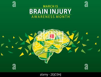illustrazione vettoriale della progettazione nazionale del mese di consapevolezza delle lesioni cerebrali Illustrazione Vettoriale