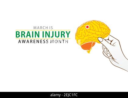 illustrazione vettoriale della progettazione nazionale del mese di consapevolezza delle lesioni cerebrali Illustrazione Vettoriale