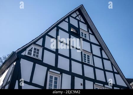 Freudenberg, Sauerland, 13.02.21: Alter Flecken, Historischer Stadtkern bei Freudenberg, 86 alte Fachwerkhäuser. Foto: Pressefoto Mika Volkmann Foto Stock