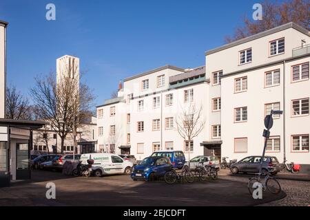 La proprietà immobiliare Zollstock della GAG Immobilien AG nel distretto di Zollstock, costruita sotto la direzione di Wilhelm Riphan tra il 1927 e il 1930, Fr Foto Stock