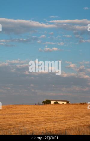 Fattoria agricola in Andalusia meridionale con un cielo nuvoloso in spagna Foto Stock