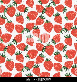 Fragola fresca senza cuciture. Concetto di fragola dolce. Illustrazione Vettoriale