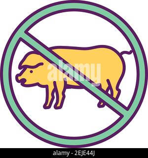 Rinunciare all'icona del colore RGB della carne Illustrazione Vettoriale