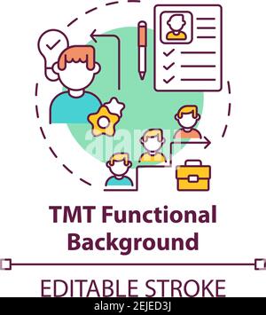 Icona del concetto di sfondo funzionale TMT Illustrazione Vettoriale