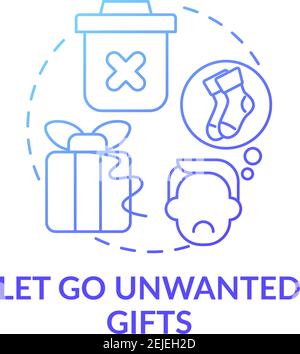 Let GO Unwanted presenta l'icona di concetto di gradiente blu Illustrazione Vettoriale