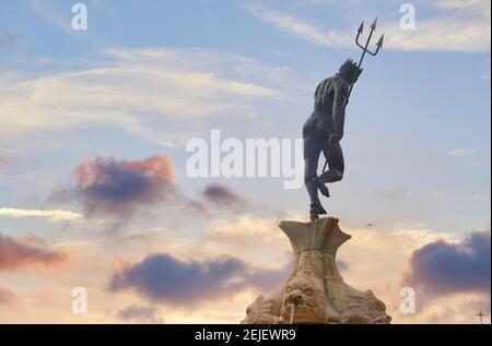 Neptuns fontana nel Giardino reale Alcazar di Siviglia Foto Stock