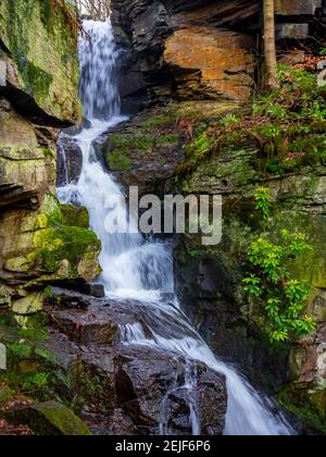 Cascata a Lumsdale vicino Matlock nella zona di Derbyshire Dales Del distretto di picco Inghilterra UK Foto Stock