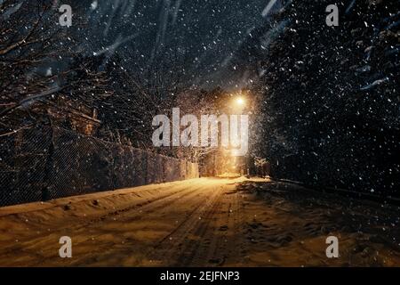 atmosfera invernale e neve d'atmosfera Foto Stock