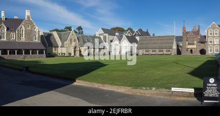 Quad al Christ's College, Christchurch, Canterbury, South Island, Nuova Zelanda Foto Stock