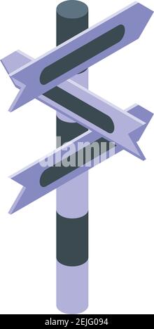 Icona indicazioni itinerario. Isometrica delle direzioni dell'itinerario icona vettoriale per il web design isolata su sfondo bianco Illustrazione Vettoriale