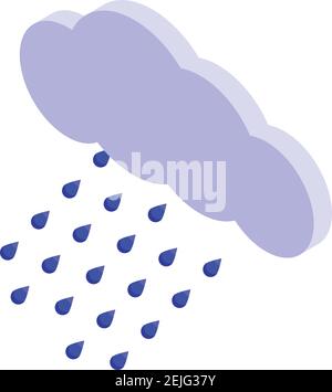 Icona tempo piovoso. Icona vettoriale isometrica delle piogge per il web design isolato su sfondo bianco Illustrazione Vettoriale