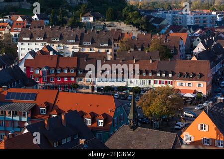 Vista elevata della città, Breisach, Foresta Nera, Baden-Wurttemberg, Germania Foto Stock