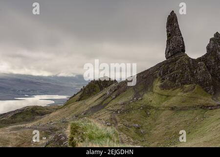 Vista panoramica dalla Storr all'Isola di Skye Foto Stock