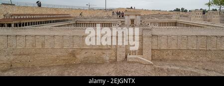 Vista del modello Holyland di Gerusalemme, Museo Israele, Gerusalemme, Israele Foto Stock