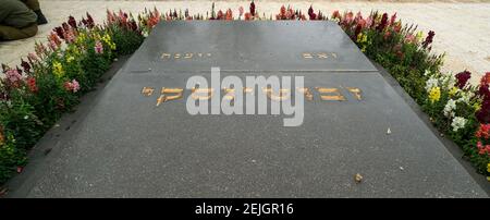 Tomba di Jabotinsky, cimitero nazionale del Monte Herzl, Gerusalemme, Israele Foto Stock