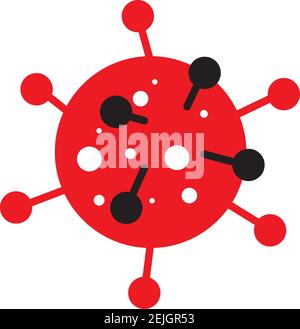 Batteri del coronavirus icona della cellula, 2019-nCoV, Covid-2019, Covid-19 nuovi batteri del Coronavirus. Nessuna infezione e Stop concetti di Coronavirus. Coro pericoloso Illustrazione Vettoriale