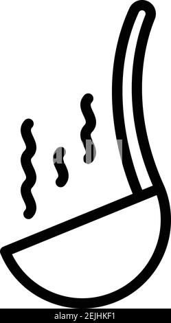 Icona del mestolo caldo. Contorno icona vettore ladle caldo per il web design isolato su sfondo bianco Illustrazione Vettoriale