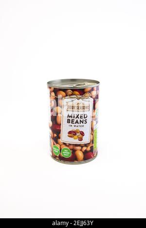 400 g di lattina di fagioli misti Aldi Four Seasons. Foto Stock