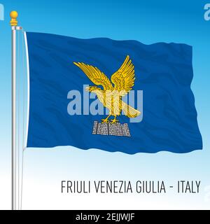 Friuli Venezia Giulia, bandiera della regione, Repubblica Italiana, illustrazione vettoriale Illustrazione Vettoriale