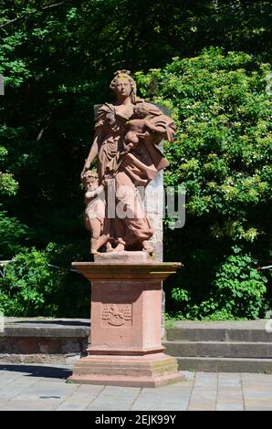 Strade storiche dei vecchi quartieri di Marburg Foto Stock