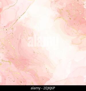 Sfondo rosa astratto acquerello liquido con cracker dorati. Marmo pastello  alcol effetto disegno inchiostro. Modello di disegno di illustrazione  vettoriale per Immagine e Vettoriale - Alamy