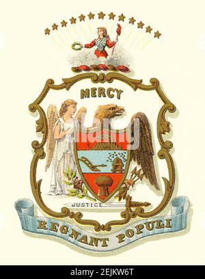 Stemma storico dello stato dell'Arkansas. Foto Stock