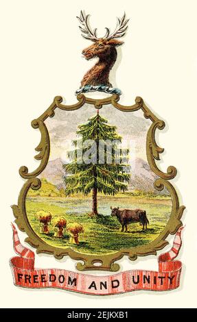 Stemma storico dello stato del Vermont. Foto Stock