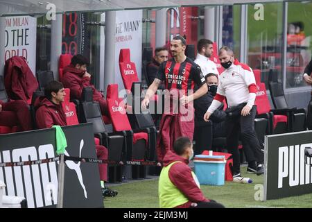 2/21/2021 - Milano derby vs campionato Inter 2020 21 nella foto: IBRAHIMOVIC ZLATAN, IBRA (Photo by IPA/Sipa USA) Credit: Sipa USA/Alamy Live News Foto Stock