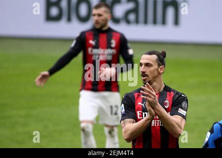 2/21/2021 - Milano derby vs campionato Inter 2020 21 nella foto: IBRAHIMOVIC ZLATAN, IBRA (Photo by IPA/Sipa USA) Credit: Sipa USA/Alamy Live News Foto Stock