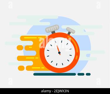 illustrazione vettoriale del simbolo del tempo di consegna rapido Illustrazione Vettoriale