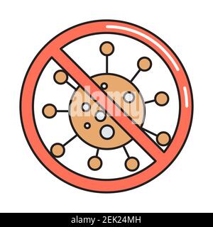 Stop coronavirus semplice medicina icona in stile di linea trendy isolato su sfondo bianco per applicazioni web e concetti mobili. Illustrazione vettoriale. Illustrazione Vettoriale