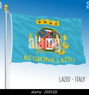 Lazio, bandiera della regione, Repubblica Italiana, illustrazione vettoriale Illustrazione Vettoriale