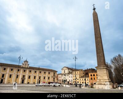 Obelisco Lateranense (Obelisco Laterano) è il più grande obelisco egiziano al mondo, ed è anche l'obelisco più alto d'Italia - Roma, Italia Foto Stock