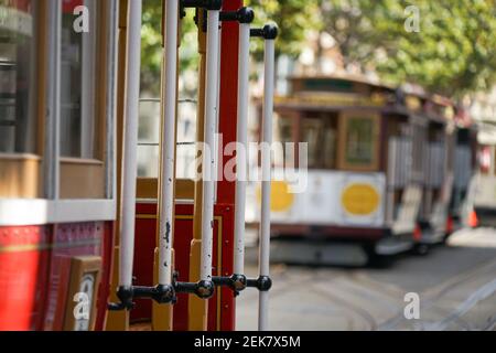 Funivie tradizionali a San Francisco Foto Stock