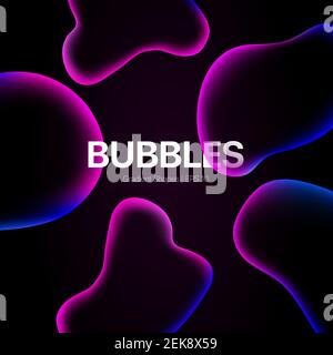 Bubbles Abstract sfondo. Sfondo nero moderno. Forme del liquido gradiente. Illustrazione vettoriale Illustrazione Vettoriale