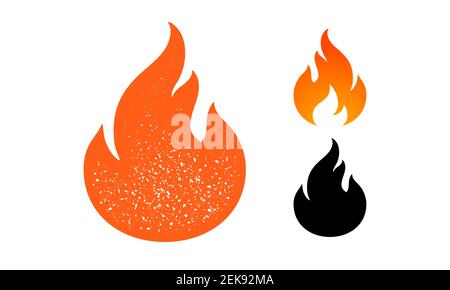 Fuoco, fiamma. Set per la raccolta delle fiamme rosse Illustrazione Vettoriale