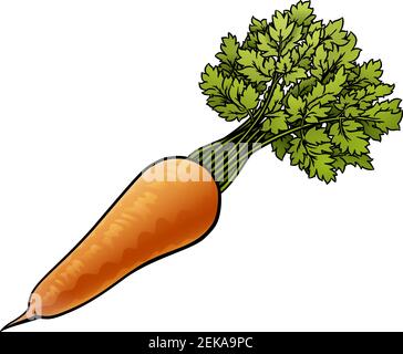 Illustrazione del cartone vegetale di carota Illustrazione Vettoriale