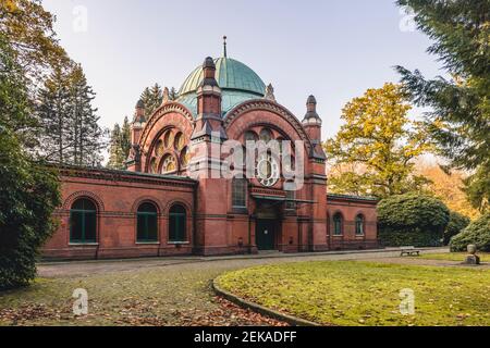 Germania, Amburgo, sala commemorativa di Ohlsdorf nel cimitero ebraico Foto Stock