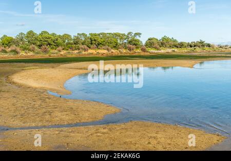 Splendido paesaggio del Parco Naturale di Ria Formosa, Olhao, Algarve, Portogallo Foto Stock