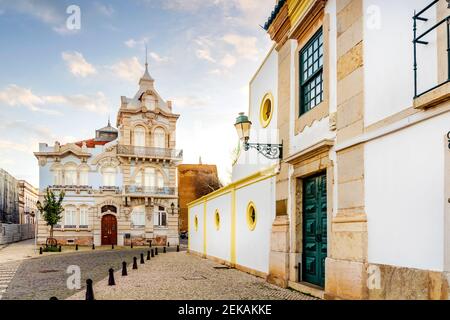 Bella Belmarco Mansion nel centro della città di Faro, Algarve, Portogallo Foto Stock