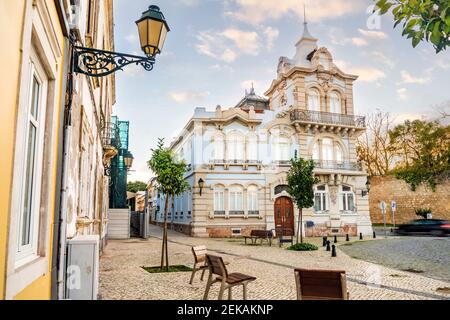 Bella Belmarco Mansion nel centro della città di Faro, Algarve, Portogallo Foto Stock