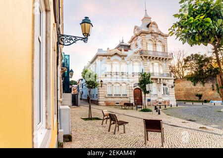 Bella Belmarco Mansion nel centro della città di Faro, Algarve, Portogallo Foto Stock