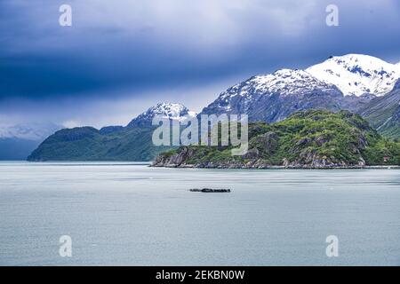 Luce cupa sull'insenatura di Tarr di Glacier Bay, Alaska, USA Foto Stock