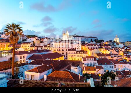 Portogallo, Lisbona, Monastero di Sao Vicente de Fora al tramonto Foto Stock