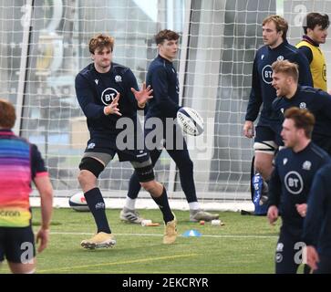 Oriam Sports Center Riccarton, Edimburgo. Scozia, Regno Unito. 23 Feb 21. Guinness Six Nation match contro Francia . PIC mostra .Richie Grey (Glasgow Warriors) di Scozia . Credit: eric mcowat/Alamy Live News Foto Stock