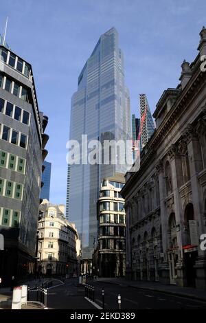 LONDRA - 23 FEBBRAIO 2021: 22 Bishopsgate, uno dei più nuovi grattacieli commerciali della città di Londons. Foto Stock