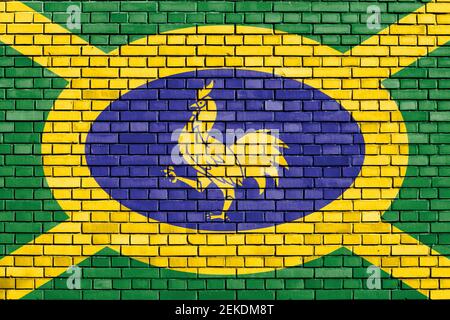 Bandiera di Penkhull dipinto su muro di mattoni Foto Stock