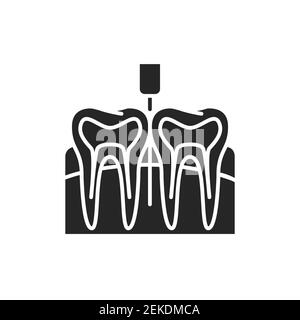 Icona della linea a colori dell'anestesia dentale. Pittogramma per pagina web, app mobile, promo. Illustrazione Vettoriale