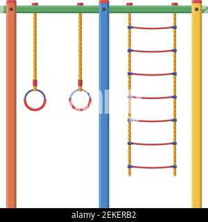 Arrampicata muro campo da gioco vettore isolato su bianco Illustrazione Vettoriale